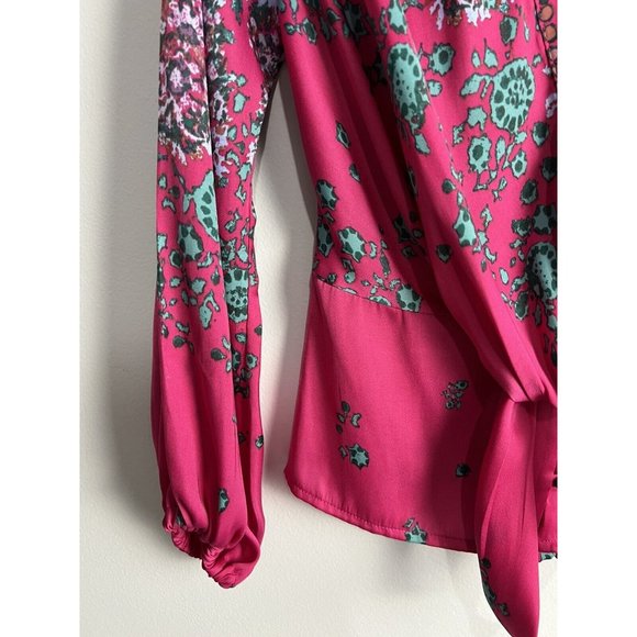 COPY - Free People Run Free Floral Blouse Pink XS - Picture 10 of 12